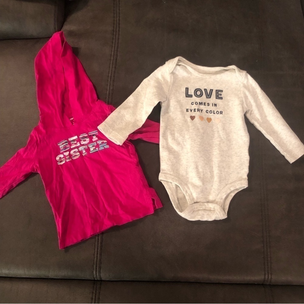 2 Long Sleeve Carter’s 9 Months Shirts